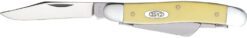 Case 00035 Stockman Medium 2.57"/1.88"/1.71" Folding Clip/Sheepsfoot/Spey Plain Tumble Polish Chrome Vanadium Steel Blade/Yellow Synthetic Handle