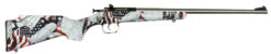 Crickett KSA3168 Youth  22 LR 1rd 16.12" Stainless Steel Barrel, Fixed Front/Adjustable Rear Peep Sights, American Flag/Amendment Synthetic Stock w/11.5" LOP, Rebounding Firing Pin Safety