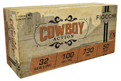 Fiocchi 32LA Cowboy Action  32S&WLong 100gr Lead Wadcutter 50 Per Box/20 Case