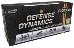 Fiocchi 380APHP Defense Dynamics  380ACP 90gr Jacketed Hollow Point 50 Per Box/20 Case