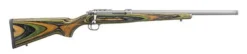 RUGER M77/22 BOLT RFL, 22 HORNET 18.5" MATTE STS, THREADED, GRN MTN STOCK - Image 3