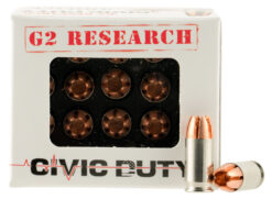 G2 Research G00621 Civic Duty  380ACP 64gr Copper Expansion Projectile 20 Per Box/25 Case