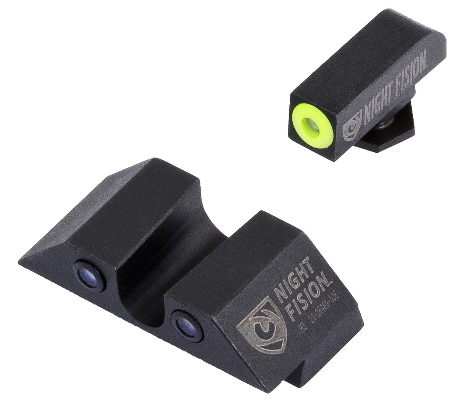 Night Fision GLK003007YGZ Tritium Night Sights For Glock Green Tritium Yellow Outline Front Sight- Green Tritium Black Outline Rear Sight Glock 42/43/43X
