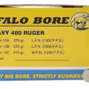Buffalo Bore Ammunition 13C20 Heavy Strictly Business 480Ruger 410gr Wide Flat Nose 20 Per Box/12 Case