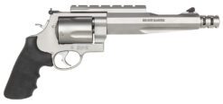 Smith & Wesson 170299 Model 500 Performance Center  500 S&W Mag Stainless Steel 7.50" Barrel With Muzzle Brake & 5rd   Cylinder, Matte Stainless Steel X-Frame, Chromed Hammer & Trigger With Stop