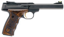 Browning 051428490 Buck Mark Plus UDX *CA Compliant 22 LR 10+1 5.50" Matte Black Slab Side Barrel, Matte Black Serrated Slide & Aluminum Frame, Finger Groove Laminate Grip
