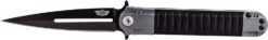 Uzi Accessories UZKFDR009 Covert  3.50" Folding Spear Point Plain Black Stainless Steel Blade Black/Gray Aluminum Handle Includes Metal Clip