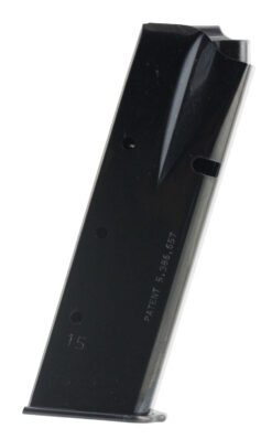 Mec-Gar MGBRHP15B Standard 15rd 9mm Luger, Fits Browning Hi-Power/Springfield SA-35, Blued Carbon Steel