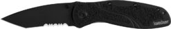 Kershaw 1670TBLKST Blur  3.40" Folding Tanto Part Serrated Black DLC 14C28N Steel Blade Black Anodized Aluminum Handle Includes Pocket Clip