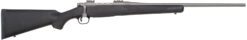 Mossberg 28010 Patriot Synthetic Full Size 30-06 Springfield 5+1 22" Stainless Cerakote Fluted Barrel, Stainless Cerakote Receiver Drilled & Tapped, Black Fixed Synthetic Stock, Right Hand