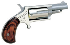 North American Arms 22M Mini-Revolver  22 WMR 5 Shot 1.63" Stainless Steel Barrel, Frame & Cylinder, Rosewood Grip Exposed Hammer