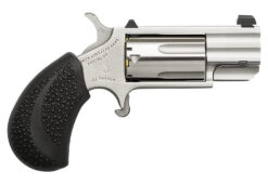 North American Arms PUGD Pug  22 WMR 5 Shot 1" Stainless Steel Barrel, Frame & Cylinder, Black Pebbled Rubber Grip, Exposed Hammer