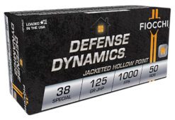 Fiocchi 38F Defense Dynamics  38Special 125gr Jacketed Hollow Point 50 Per Box/20 Case