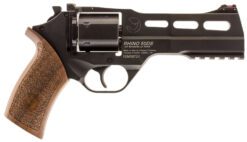 Chiappa Firearms CF340246 Rhino 50SAR  Medium Frame 357 Mag 6rd 5" Black Anodized Steel Vent Rib Barrel, Black Cylinder, Black Anodized Aluminum Frame w/Picatinny Rail, Walnut Grip, Exposed Hammer