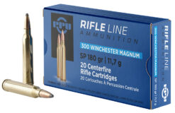 PPU PP3003 Standard Rifle  300WinMag 180gr Soft Point 20 Per Box/10 Case