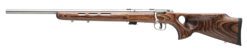 Savage Arms 25795 Mark II BTV Full Size 22 LR 5+1 21" Satin Heavy Button Rifled Barrel, Satin Drilled & Tapped Stainless Steel Receiver, Satin Brown Thumbhole Laminate Stock, Left Hand