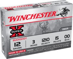 Winchester Ammo XB12300VP Super X  12Gauge 3" 15Pellets 00Buck Shot 15 Per Box/10 Case *Value Pack