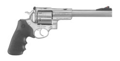 Ruger 5505 Super Redhawk  Large Frame 454 Casull 6rd 7.50" Satin Stainless w/Integral Mount Barrel, Satin Stainless Cylinder & Frame, Black Hogue Finger Groove Tamer Monogrip, Transfer Bar Safety