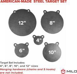 3/8 AR500 Steel Gong Shooting Targets 5-Piece Set