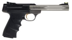 Browning 051461490 Buck Mark Lite *CA Compliant 22 LR 10+1 5.50" Matte Gray Fluted Barrel, Serrated Steel Slide, Matte Gray Aluminum Frame & Black Ultragrip RX Grips