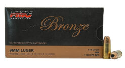 PMC 9B Bronze  9mmLuger 115gr Jacketed Hollow Point 50 Per Box/20 Case