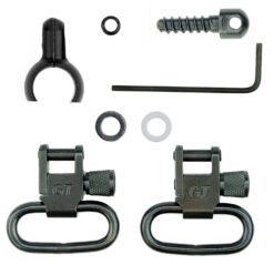 GrovTec US Inc GTSW46 Barrel Band Swivel Set Shotgun 1" Black Steel