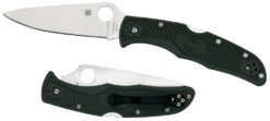 Spyderco C10FPGR Endura 4 Lightweight 3.75" Folding Clip Point Plain VG-10 SS Blade Green Bi-Directional Texturing FRN Handle Includes Pocket Clip