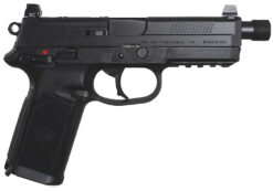 FN 66966 FNX Tactical 45 ACP 15+1 5.30" Steel Threaded Barrel Black Optic Ready/Serrated Slide Matte Black Polymer Frame w/Picatinny Rail Black Textured w/Interchangeable Backstrap Grips Right Hand