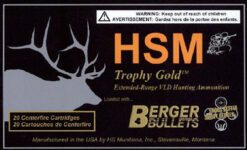 HSM 300WSM185VLD Trophy Gold Extended Range 300 WSM 185 gr Berger Hunting VLD Match 20 Per Box/ 25 Case