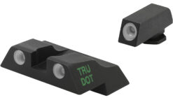 Meprolight USA 102263301 Tru-Dot Sight Set Green Tritium Front/Orange Tritium Rear/Black Frame, Compatible w/ Glock 26/27, Post/Dovetail Mount