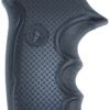 Pachmayr 02474 Diamond Pro Grip Diamond Checkering Black Rubber with Finger Grooves for Taurus Compact Public Defender