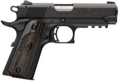 Browning 051817490 1911 Black Label Compact Frame 22 LR 10+1, 3.63" Stainless Steel Barrel, Matte Black Serrated Slide & Polymer Frame w/Beavertail & Picatinny Rail, Black Laminate Stippled Grip