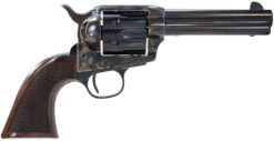 Taylors & Company 4107DE Smoke Wagon Deluxe 357 Mag 6rd 4.75" Blued Cylinder & Barrel Color Case Hardened Steel Frame Checkered Walnut Grip (Taylor Tuned)