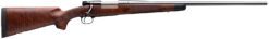 Winchester Repeating Arms 535203212 Model 70 Super Grade 243 Win Caliber with 5+1 Capacity, 22" Barrel, High Polished Blued Metal Finish & Satin Fancy Walnut Stock Right Hand (Full Size)
