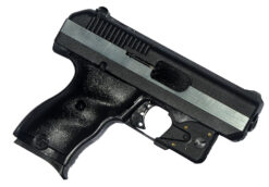 Hi-Point CF380LLTGM CF  380 ACP Caliber with 3.50" Barrel, 8+1 Capacity, Black Finish Frame, Serrated Black Steel Chrome Line Slide & Polymer Grip, LaserLyte Laser