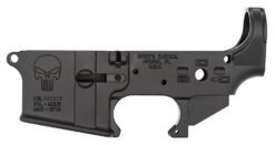Spikes STLS015 Punisher Stripped Lower Receiver Multi-Caliber 7075-T6 Aluminum Black Anodized for AR-15