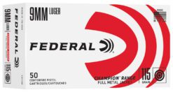 FDR 9MM 115GR RANGE FMJ 50RD