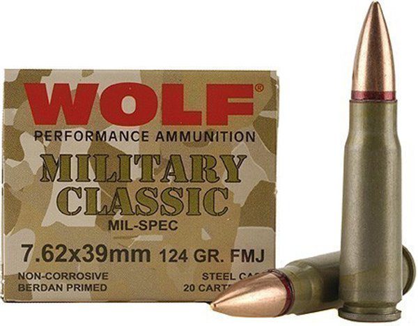 WOLF MC 7.62x39 124GR FMJ 20BX