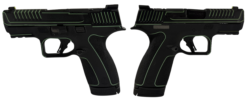 SMITH & WESSON M&P 9 SHIELD X NTS BLACK/LIME GREEN PISTOL 3.6" N.S. 1-13RD, 1-15RD MAG