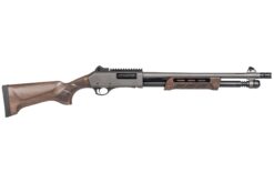 PANZER ARMS CQB PUMP 12G 18.5" GRAY/WALNUT, MLOK SIDE SADDLE, DOOR BREECHER