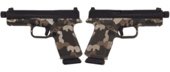 RUGER RXM THREADED 9MM PISTOL 4.5" BBL WOODLAND CAMO MAGPUL EHG, O.R. 2-15RD MAGS