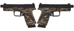 RUGER RXM THREADED 9MM PISTOL 4.5" BBL OD GREEN TIGER STRIPE MAGPUL EHG, O.R. 2-15RD MAGS
